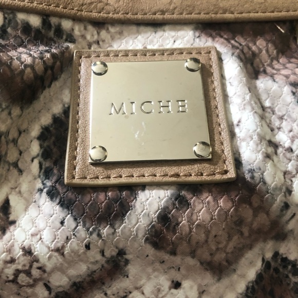 Miche Bianca Faux Leather Snake Print Demi Bag Braided Straps Base Bag & Shell - Picture 3 of 9